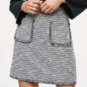 LOFT Chic Tweed Skirt in Black and White